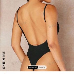 SHEIN BAE Solid Backless Cami Bodysuit